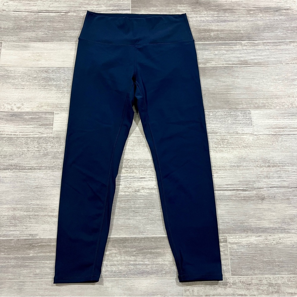 Women's Zyia Active Navy Blue Mid Rise Capri Athletic Leggings 26" Waist For Gym
